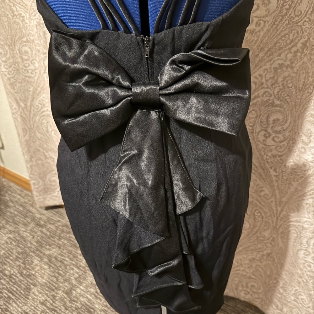 Roberta Bridal Black Dress with Elegant Bow
